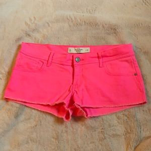 Neon pink A&F shorts